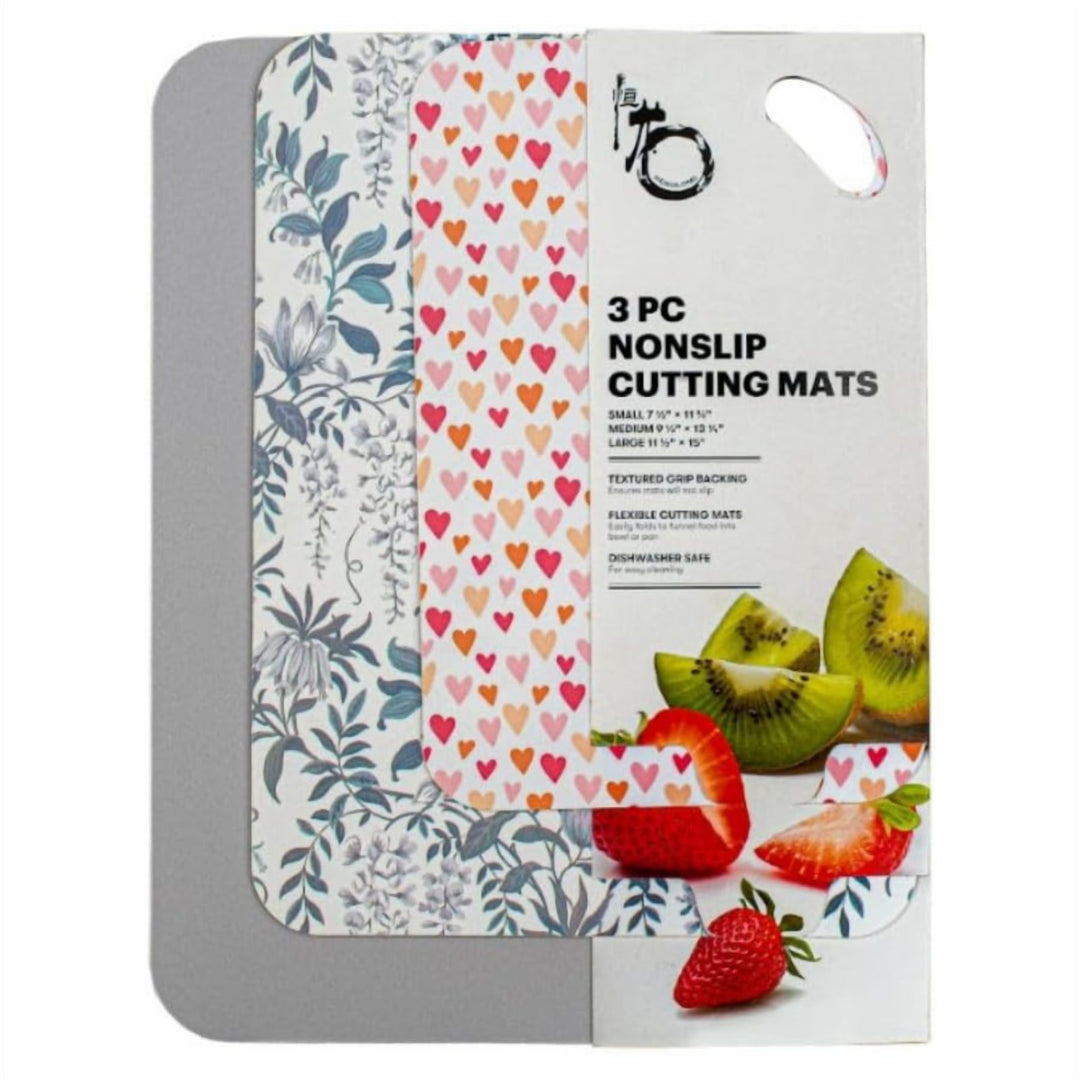 BPA Free Silicone Cutting Board Set of 3, Non Slip Rolling Mats