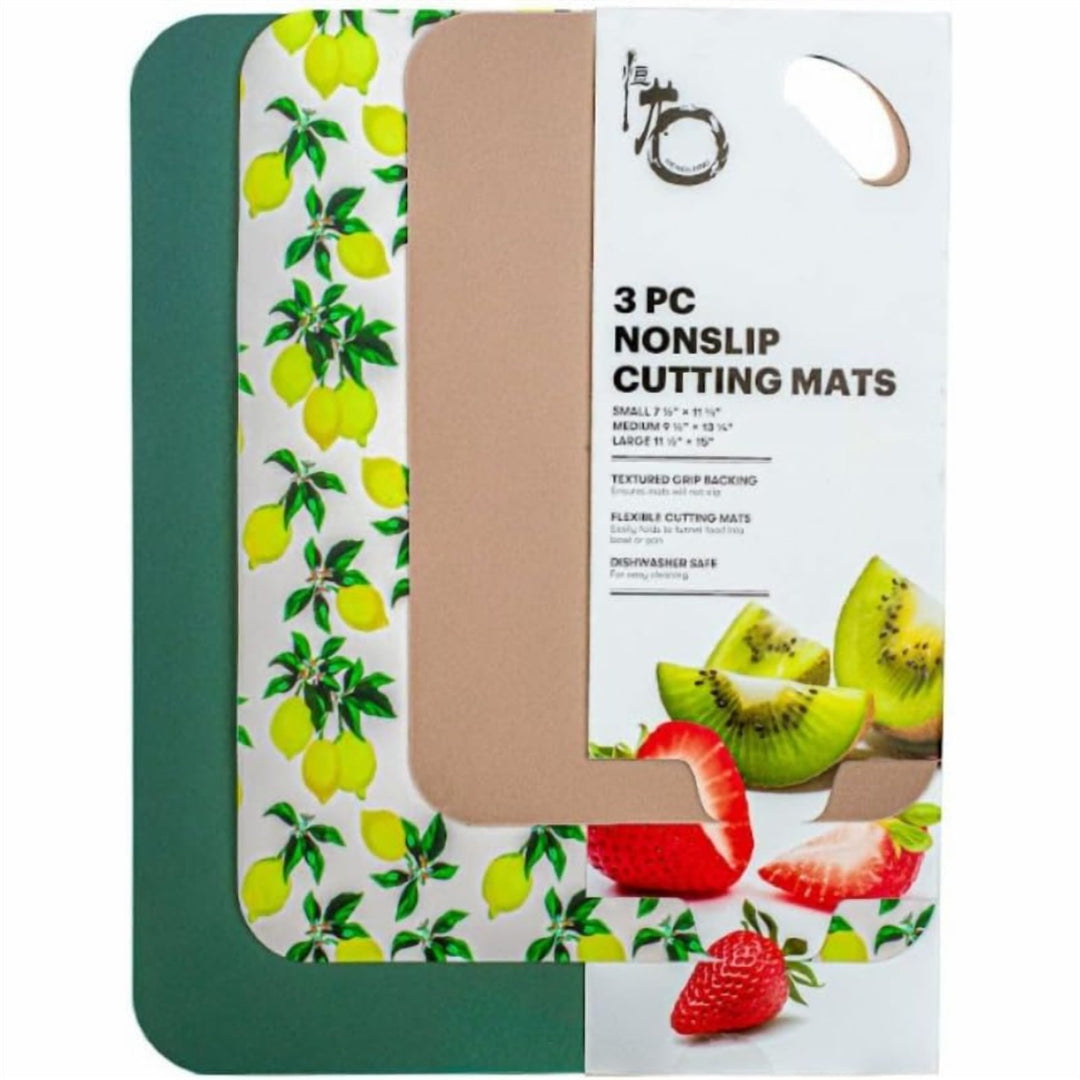 BPA Free Silicone Cutting Board Set of 3, Non Slip Rolling Mats