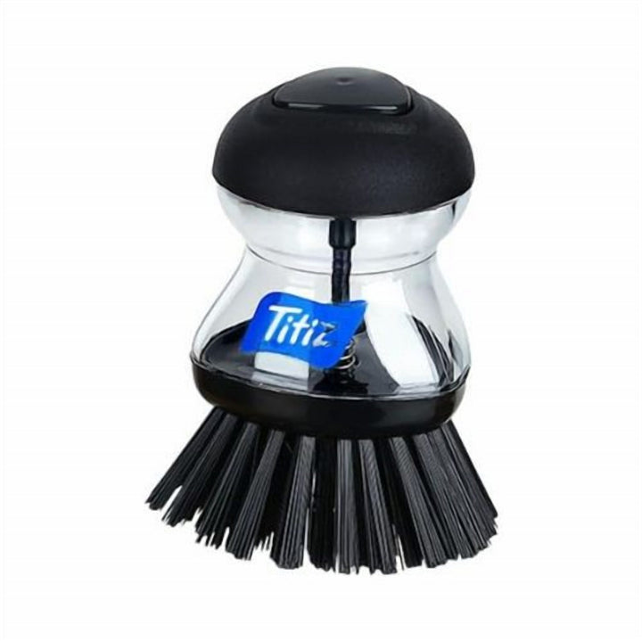 Palm Dish Brush with Soap Dispenser in the Handle for Washing Up