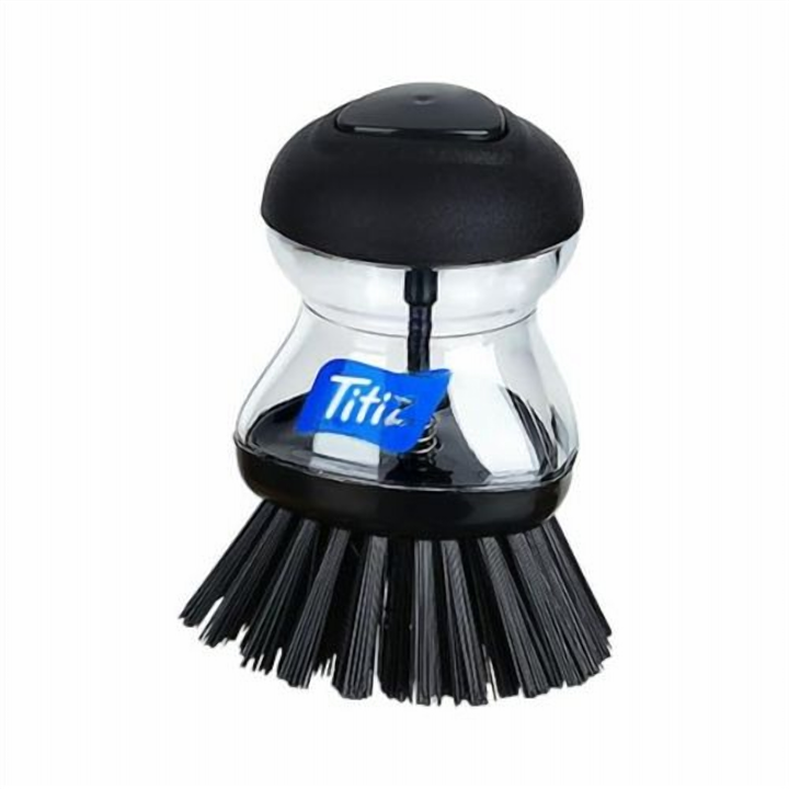 Palm Dish Brush with Soap Dispenser in the Handle for Washing Up
