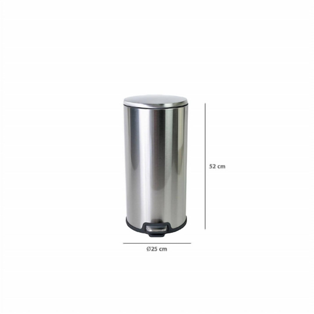20 L Stainless Steel Pedal Bin with Soft Close Lid, Made in Turkey