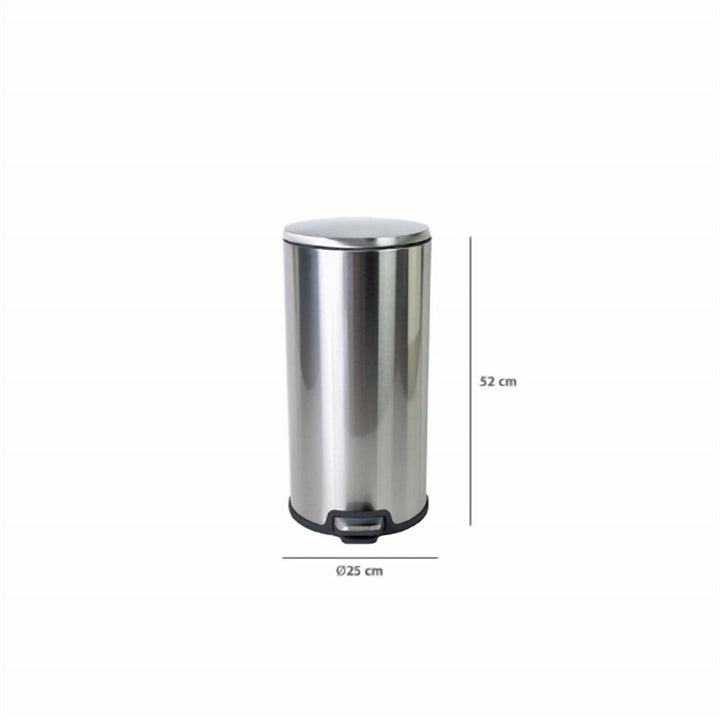 20 L Stainless Steel Pedal Bin with Soft Close Lid, Made in Turkey