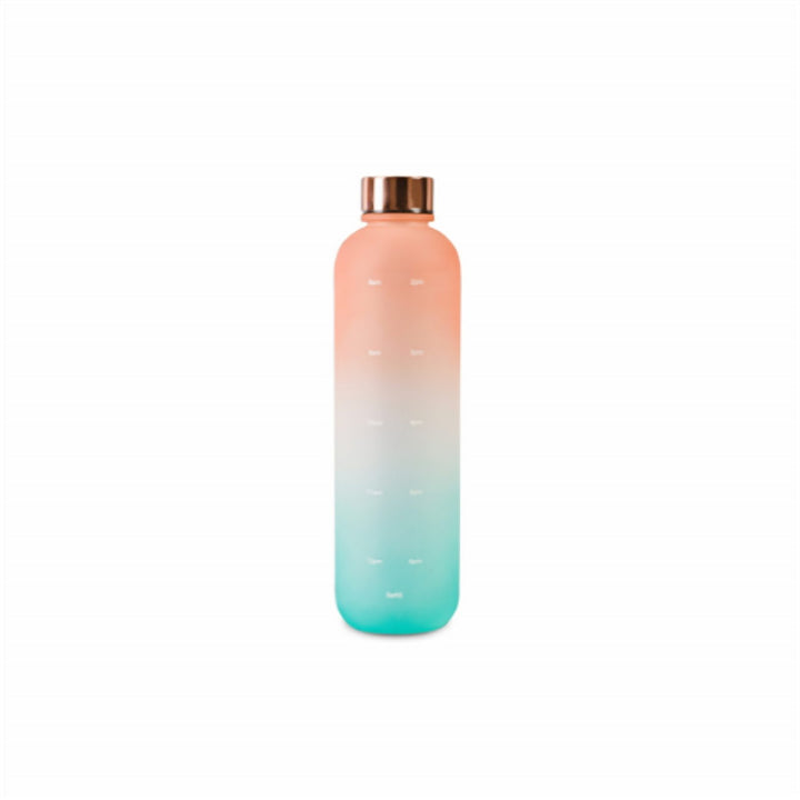 Two-Tone 1 L Water Bottle with Time Marks and Safety Lock