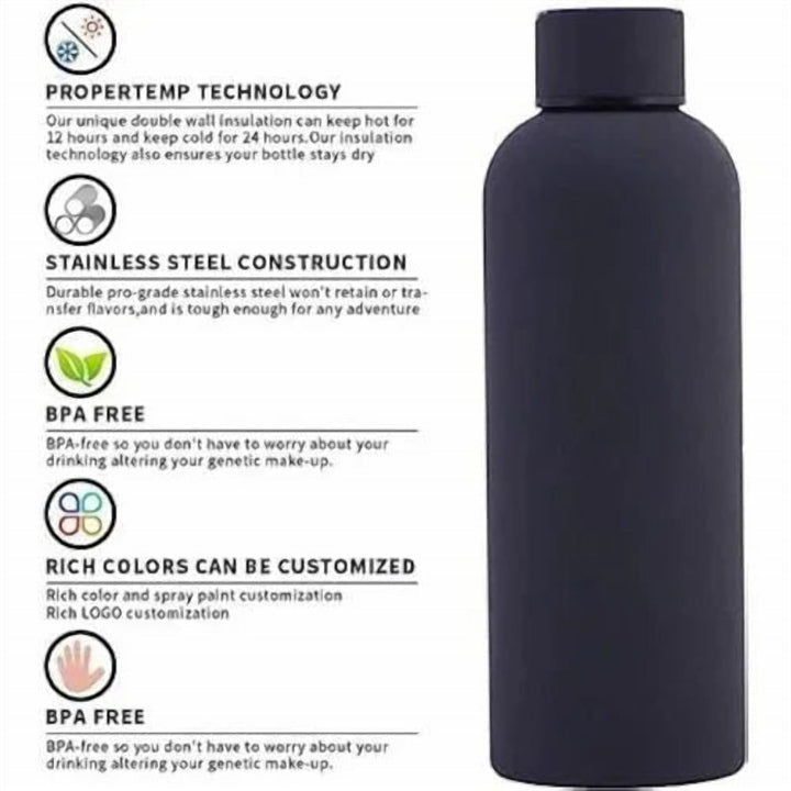 Red Stainless Steel Sports Water Bottle with Leakproof Lid