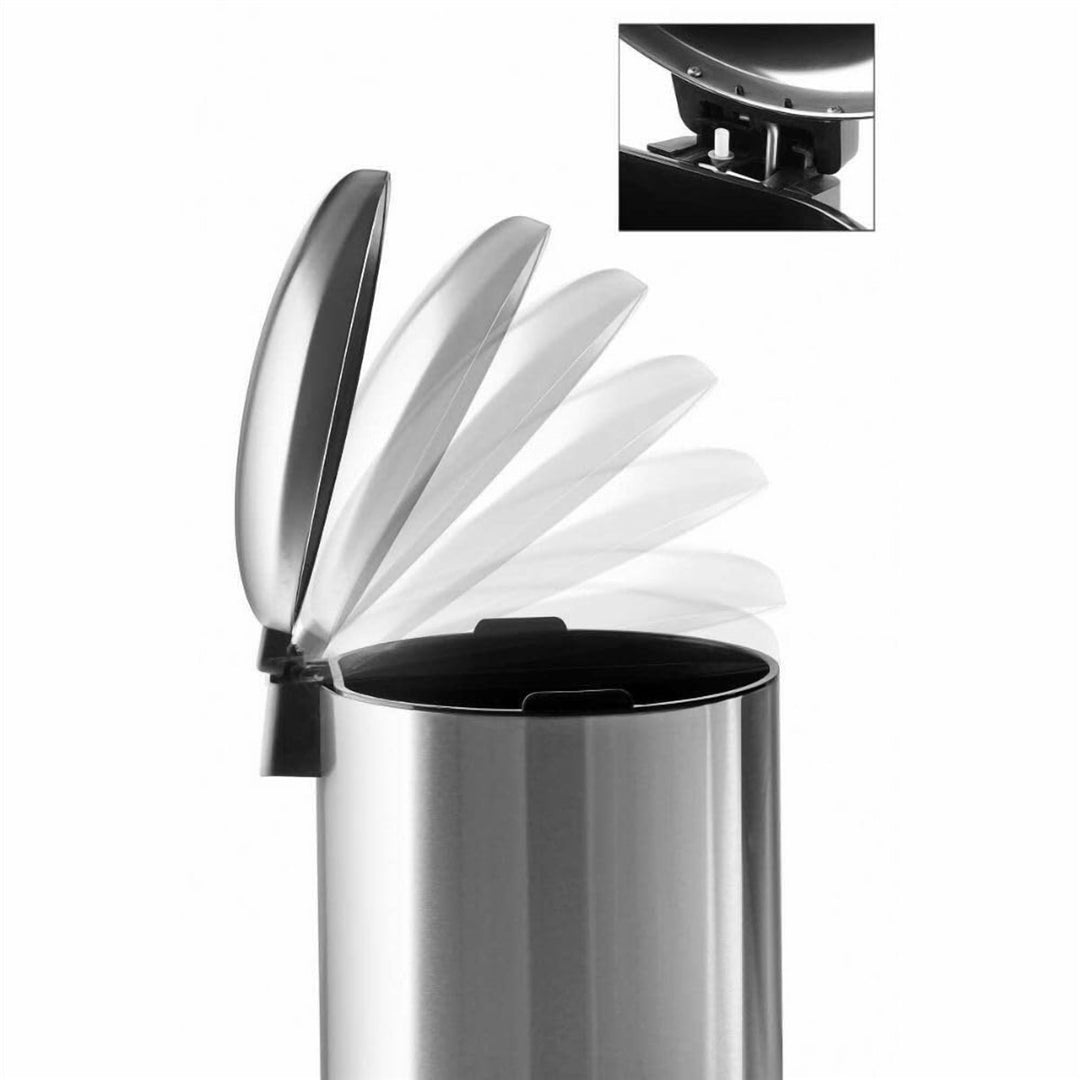 56 cm Tall 30 L Stainless Steel Pedal Bin with Soft Close Dome Lid