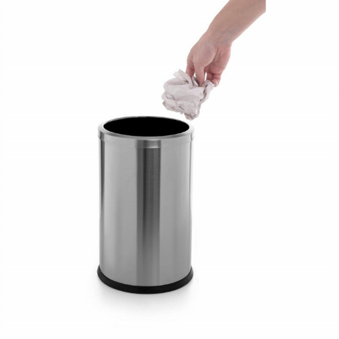 9 L Stainless Steel Swing Lid Bin for Under a Desk or Bedroom