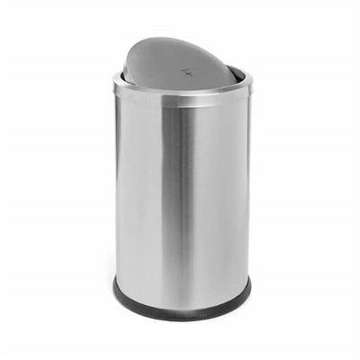 9 L Stainless Steel Swing Lid Bin for Under a Desk or Bedroom