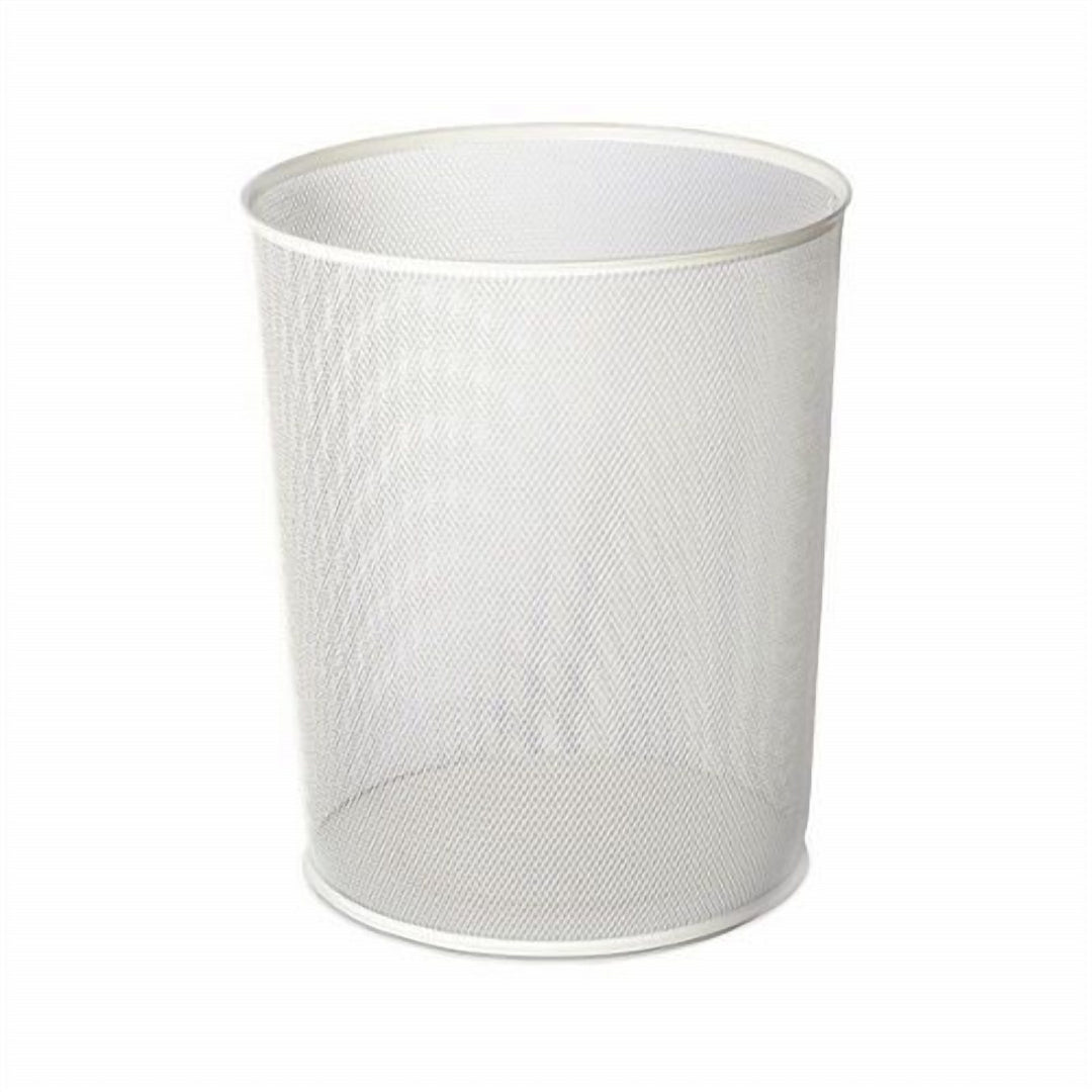 Steel Mesh Round Wastebasket for Under a Desk or Corner