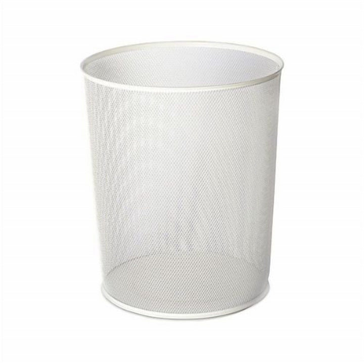 Steel Mesh Round Wastebasket for Under a Desk or Corner