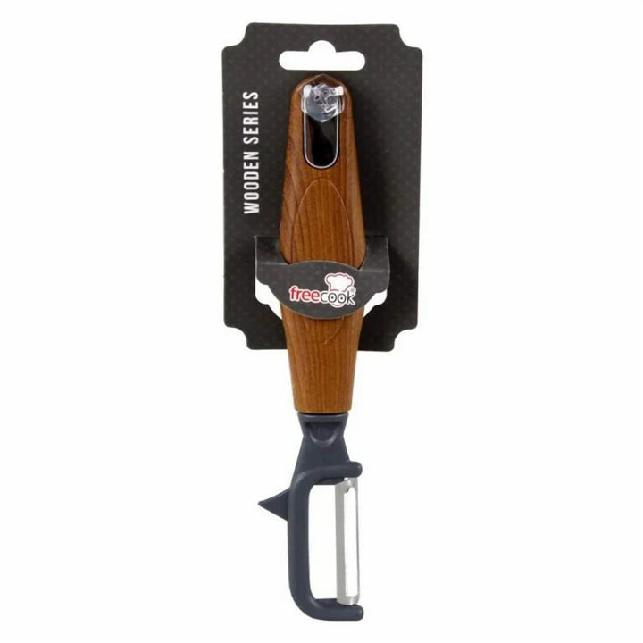 Vertical Peeler with Stainless Steel Blade and Wooden Grip