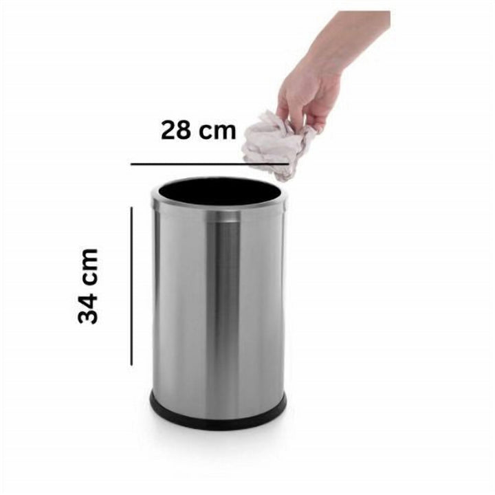 Open Top Stainless Steel Waste Bin with No Lid for Bathroom