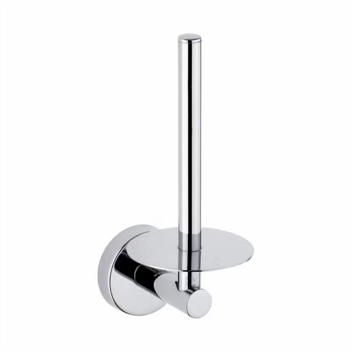 Vertical Double Toilet Roll Holder, Wall Mounted Chrome Steel