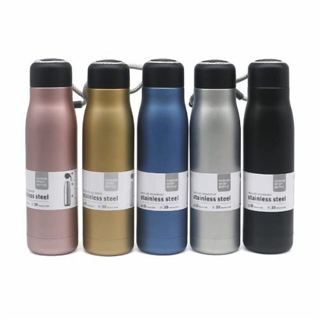 Double Wall Steel Water Bottle with One Hand Flip Lid