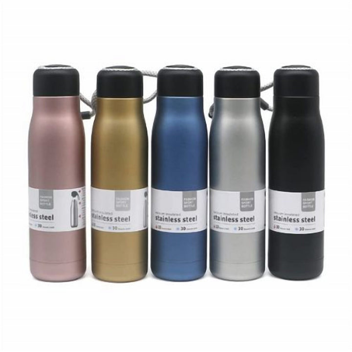 Double Wall Steel Water Bottle with One Hand Flip Lid